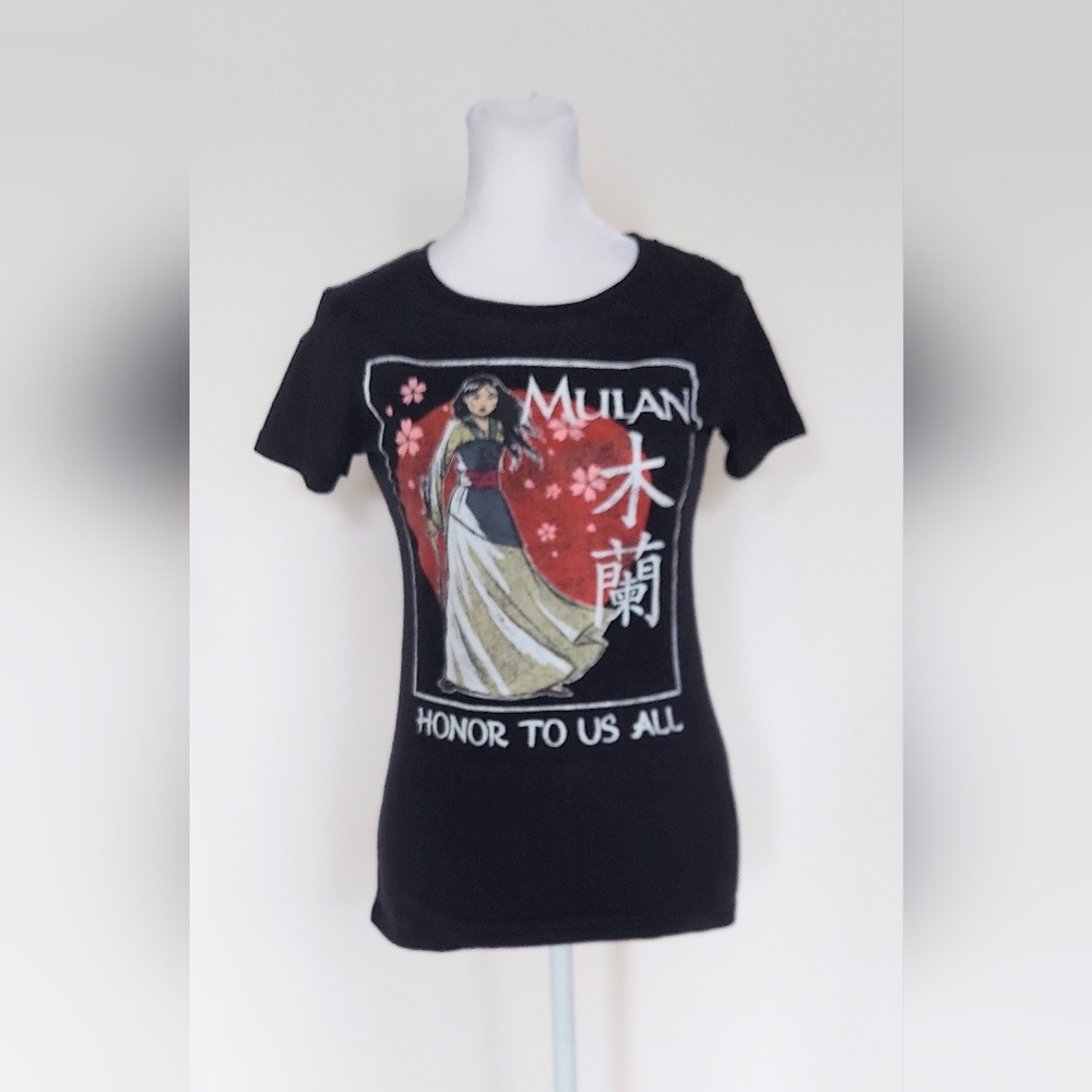 Disney Princess Mulan Honor To Us All Black Graphic T Shirt Size Small